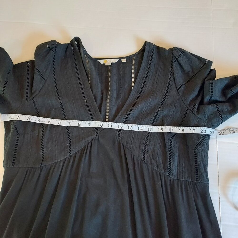 Boden Woven Mix Midi Black Jersey Dress Size 12 - Picture 9 of 12